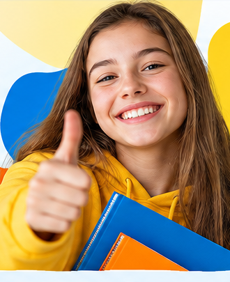 Student holding study books